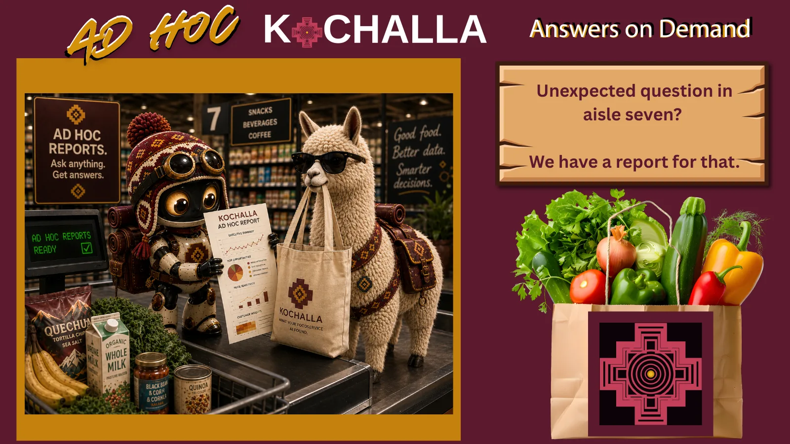 Ad Hoc Kochalla page from the Kochalla case study booklet: ask anything, get answers